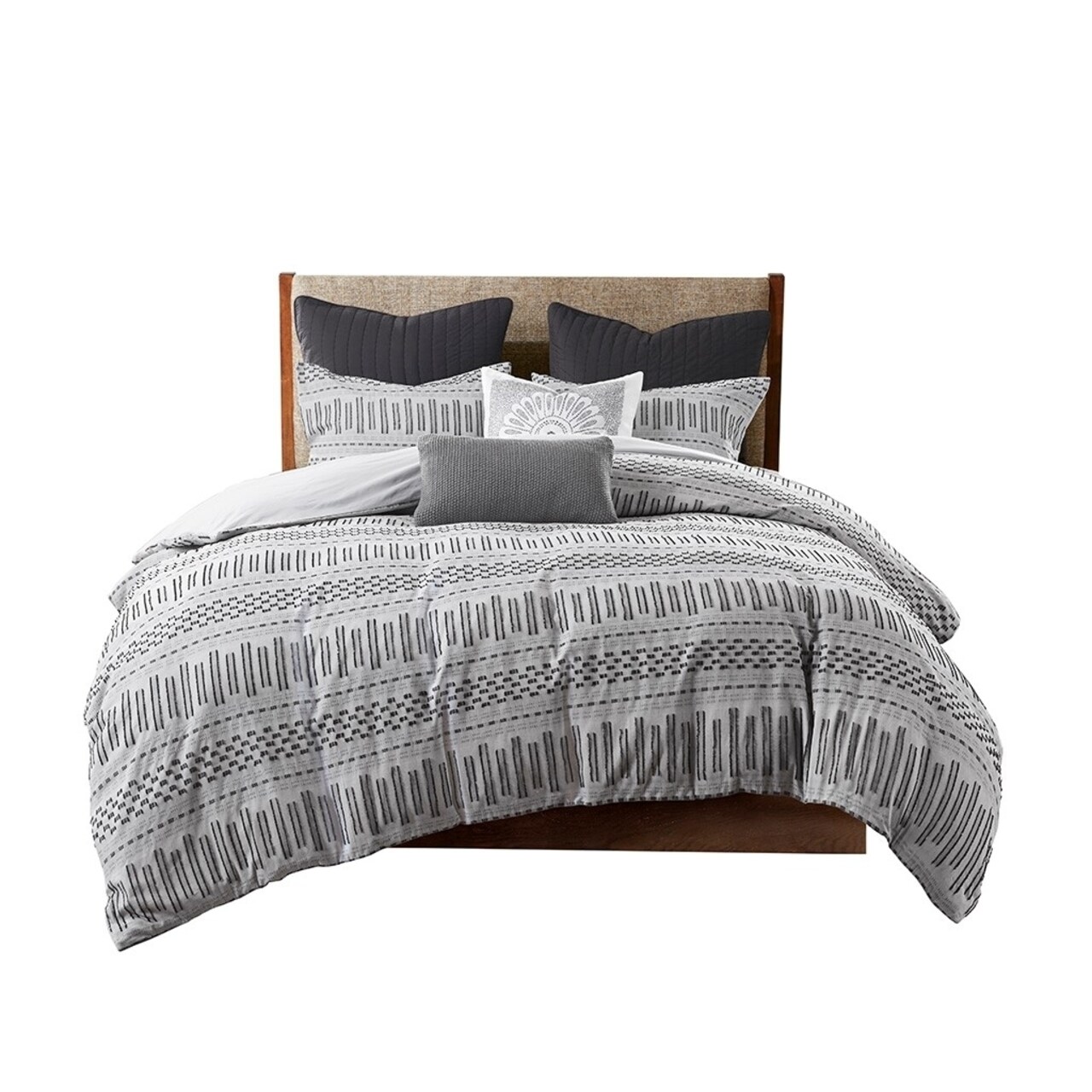 Gracie Mills Donny Geometric Cotton Jacquard Comforter Mini Set - Grace-11456
